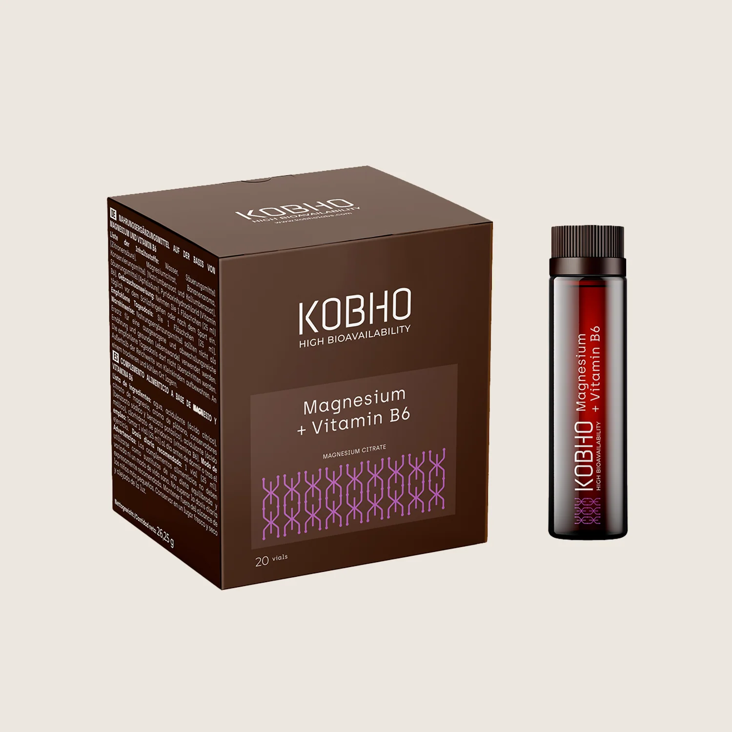 Magnesio + Vit B6 20 Viales Kobho Labs