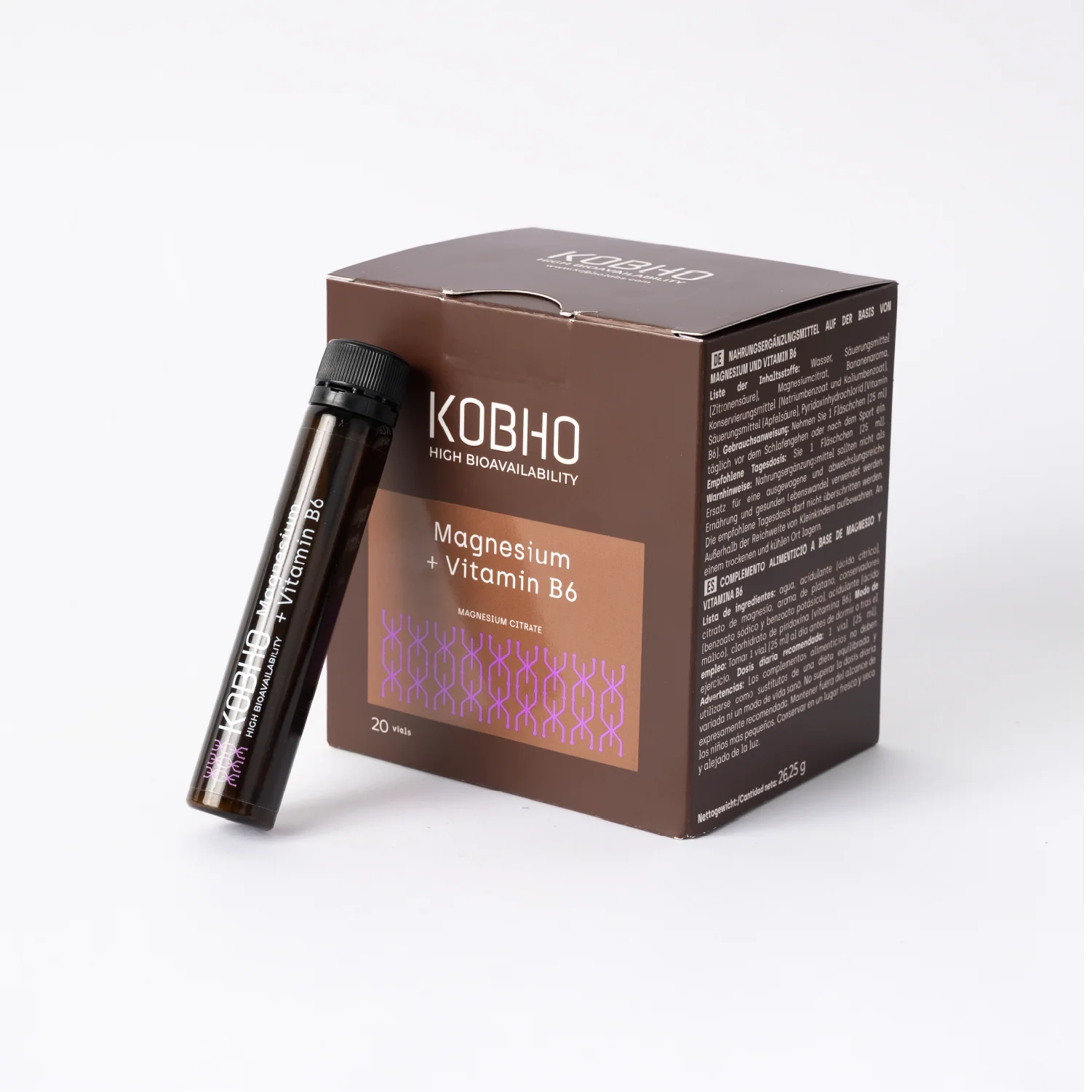 Magnesio + Vit B6 20 Viales Kobho Labs