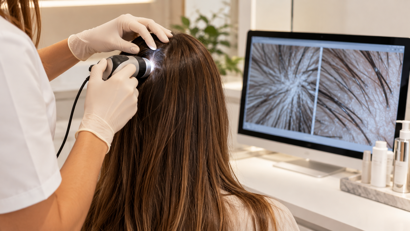 Análisis capilar con dermatoscopio en The Beauty Concept